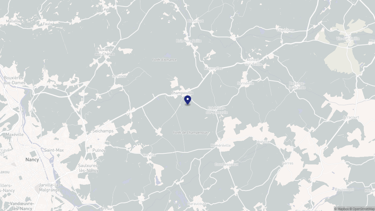 Aperçu cartographique de Champenoux, centré sur la commune
