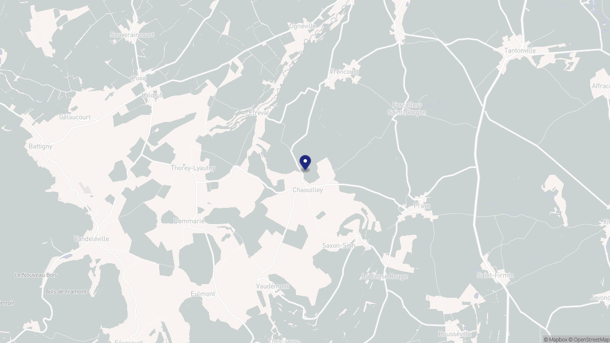 Aperçu cartographique de Chaouilley, centré sur la commune