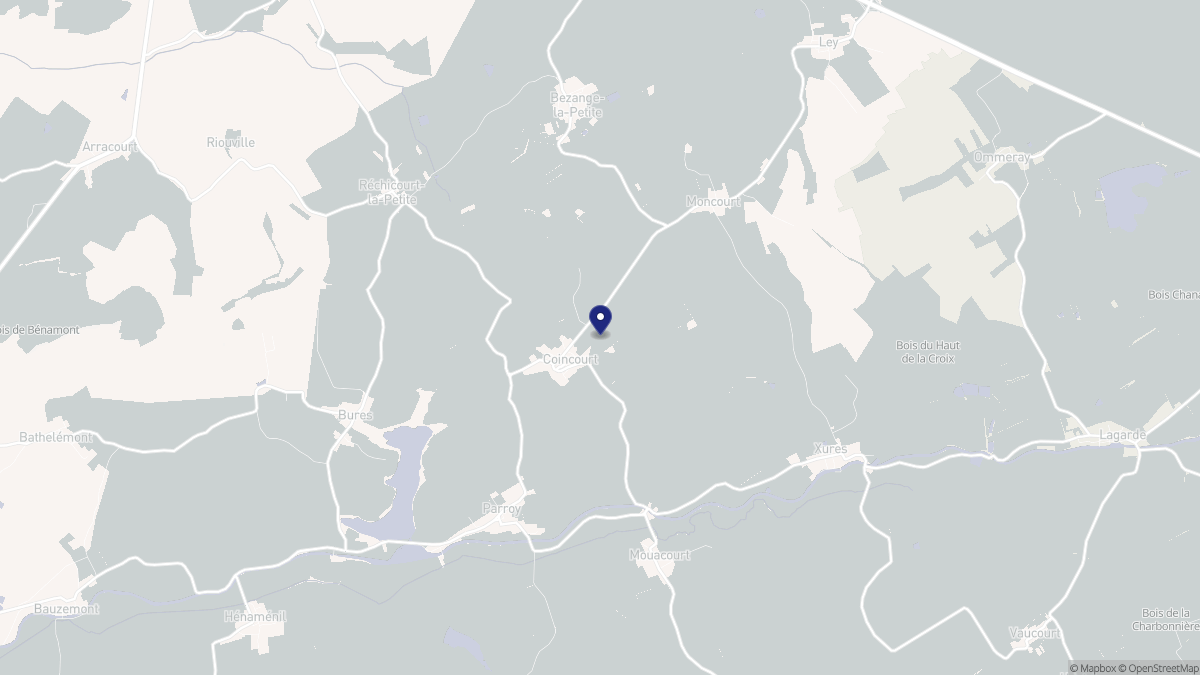Aperçu cartographique de Coincourt, centré sur la commune