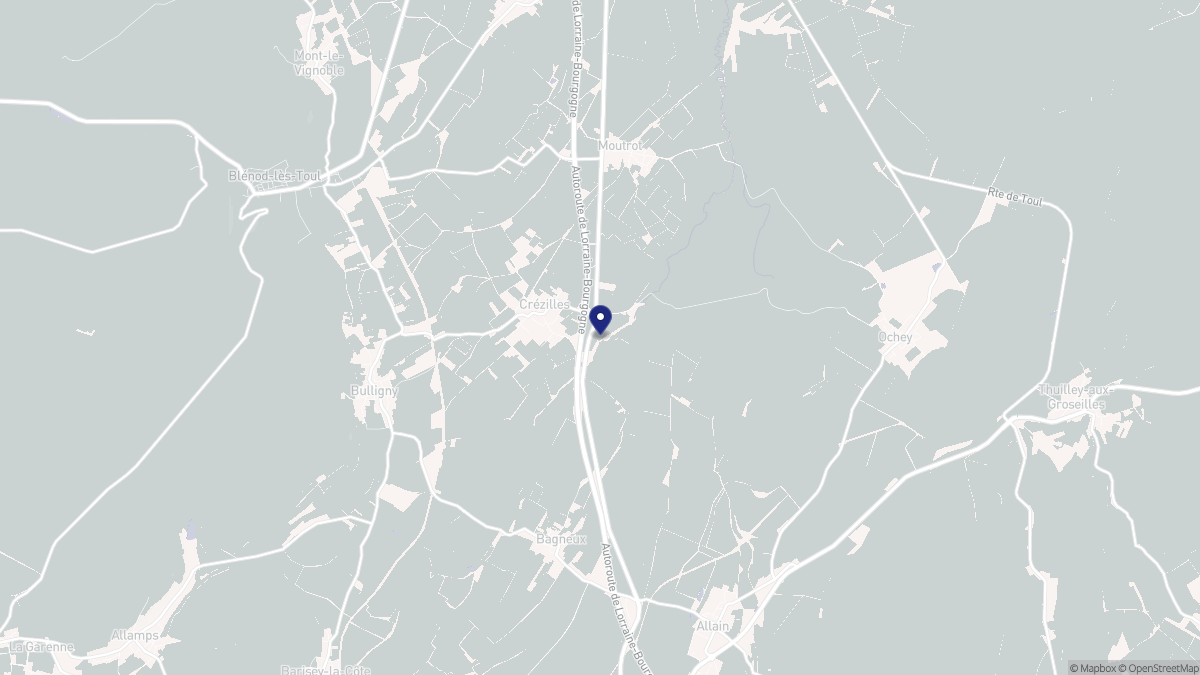 Aperçu cartographique de Crézilles, centré sur la commune