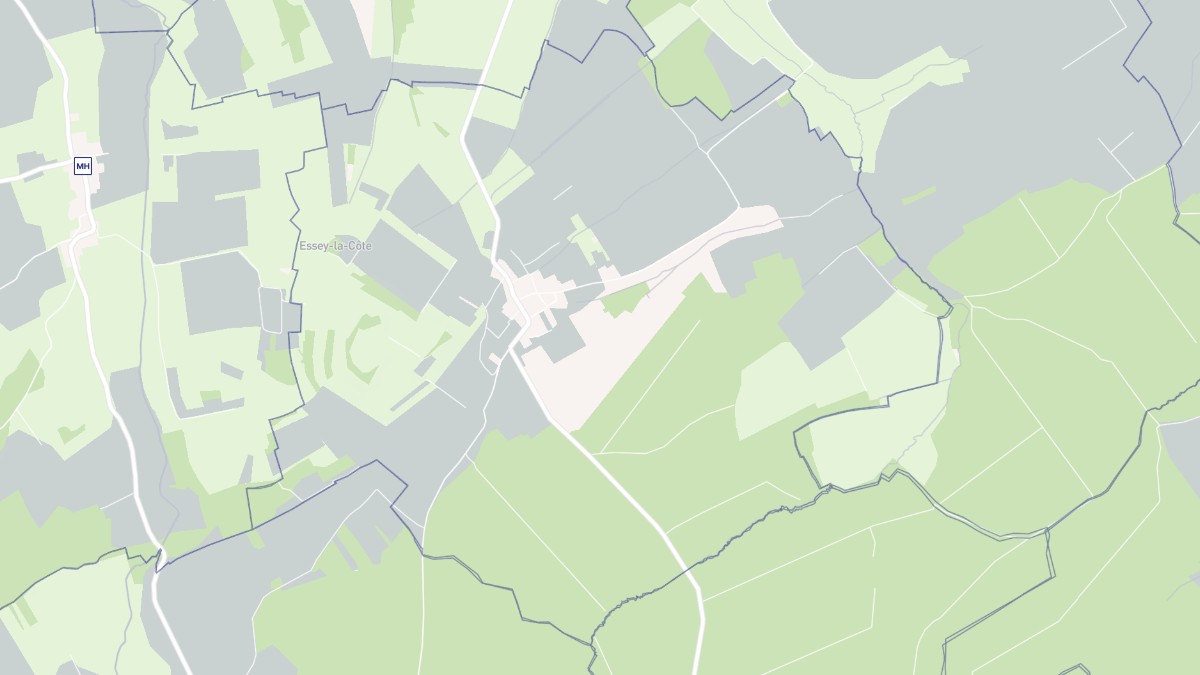 Aperçu cartographique de Essey-la-Côte, centré sur la commune
