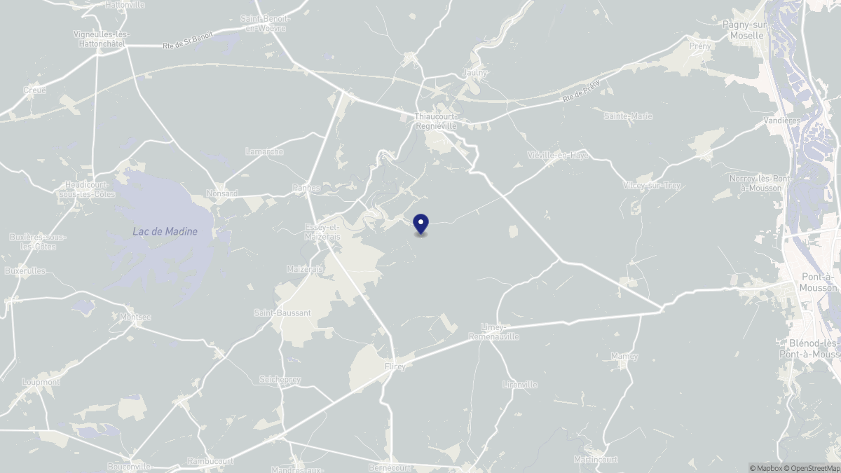 Aperçu cartographique de Euvezin, centré sur la commune