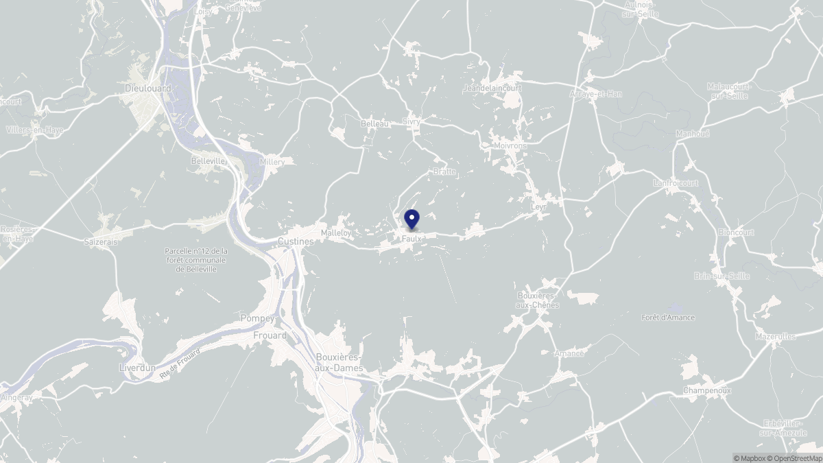 Aperçu cartographique de Faulx, centré sur la commune