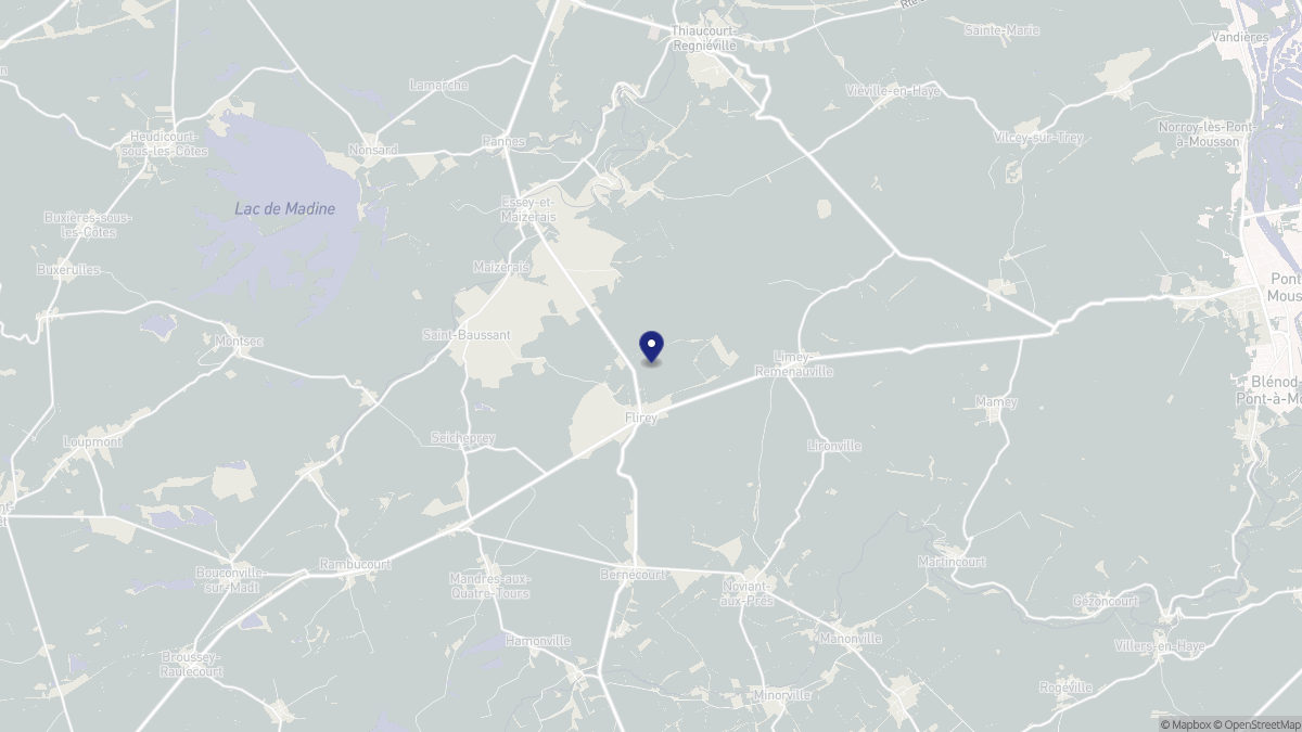 Aperçu cartographique de Flirey, centré sur la commune
