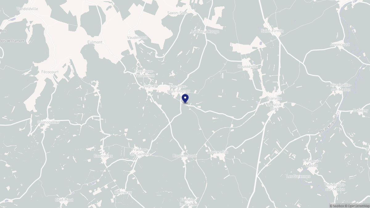Aperçu cartographique de Forcelles-sous-Gugney, centré sur la commune