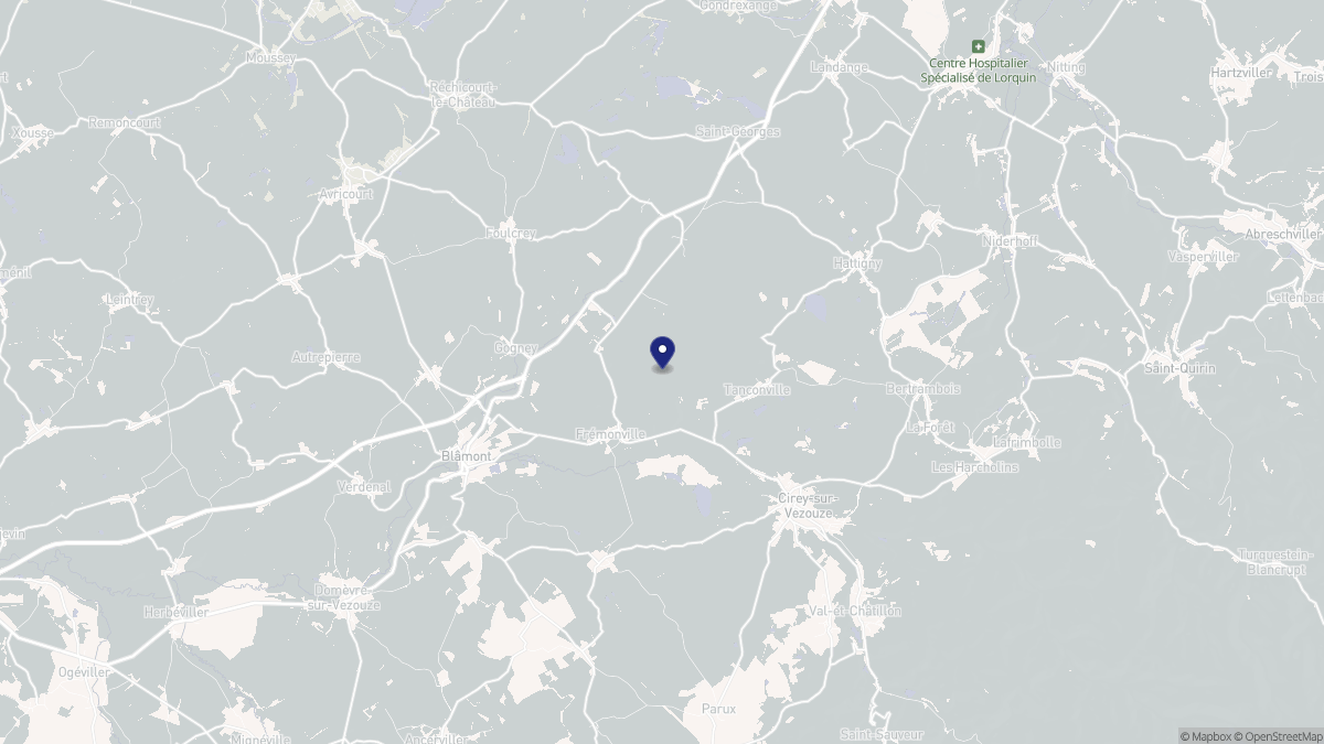 Aperçu cartographique de Frémonville, centré sur la commune