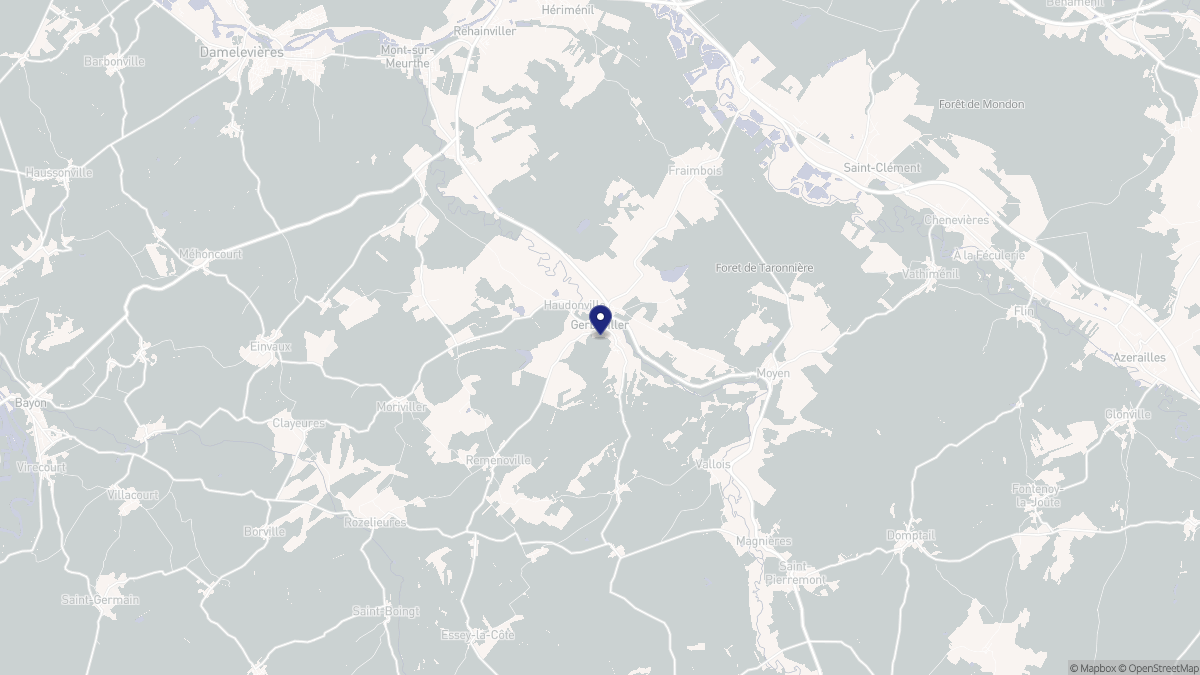 Aperçu cartographique de Gerbéviller, centré sur la commune
