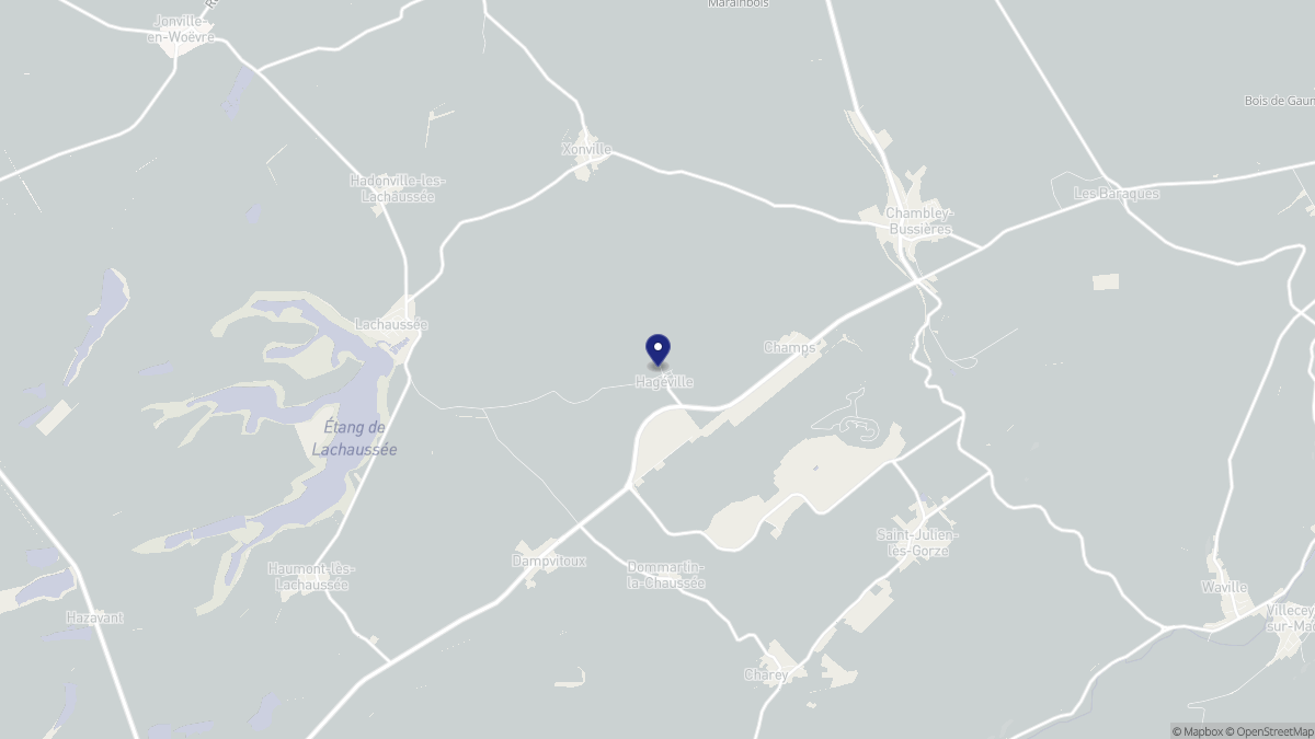 Aperçu cartographique de Hagéville, centré sur la commune