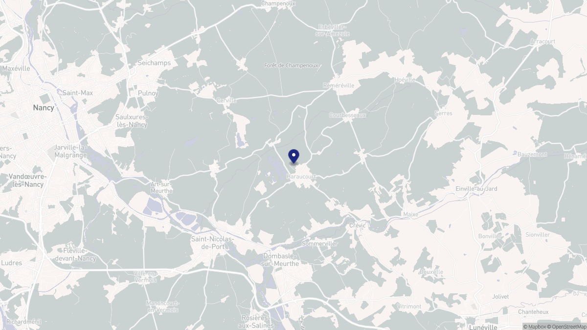 Aperçu cartographique de Haraucourt, centré sur la commune