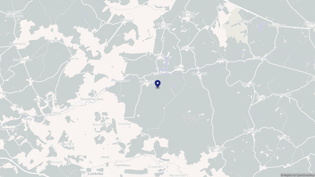Aperçu cartographique de Hénaménil, centré sur la commune