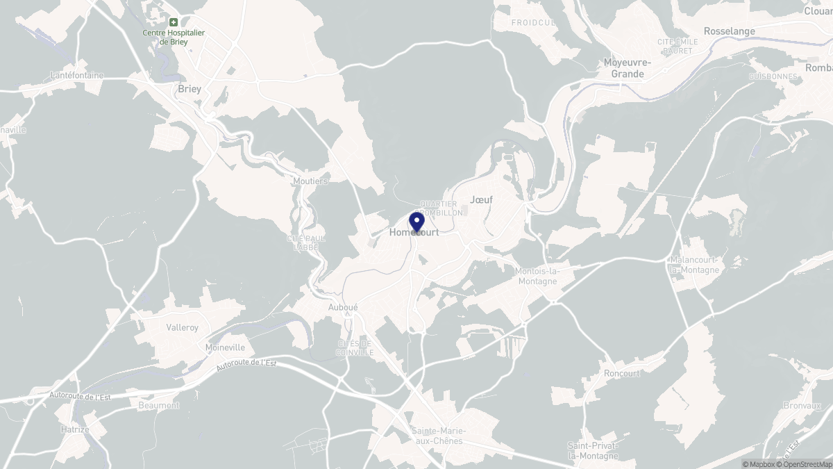 Aperçu cartographique de Homécourt, centré sur la commune