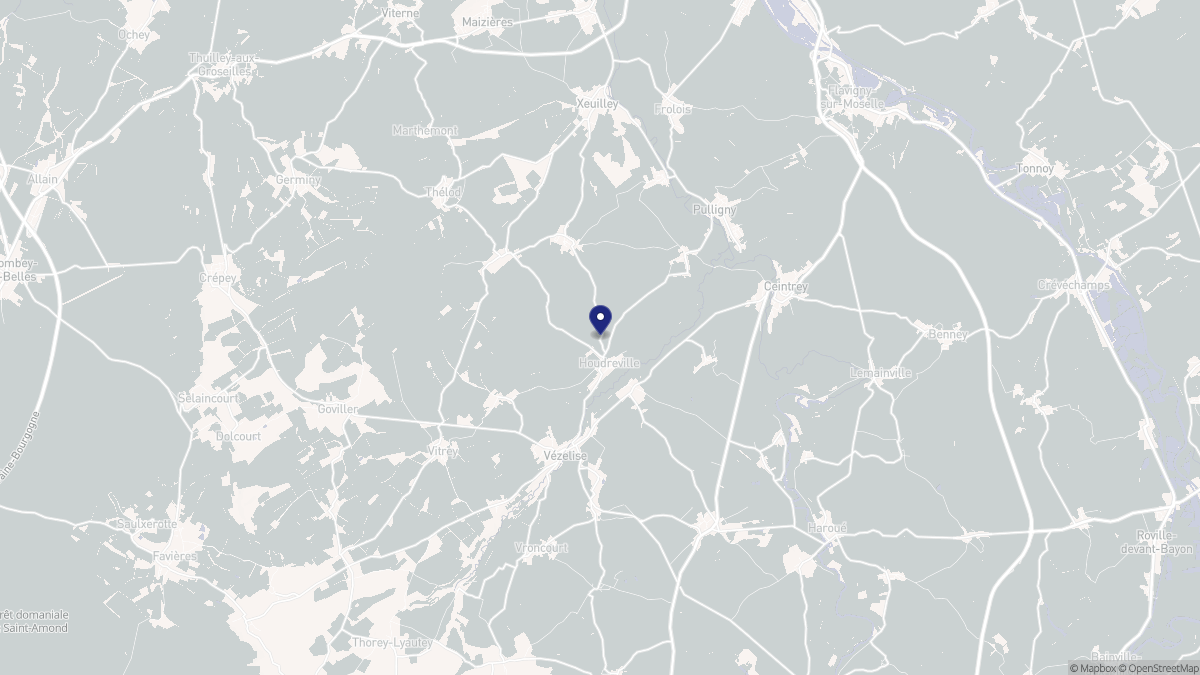 Aperçu cartographique de Houdreville, centré sur la commune