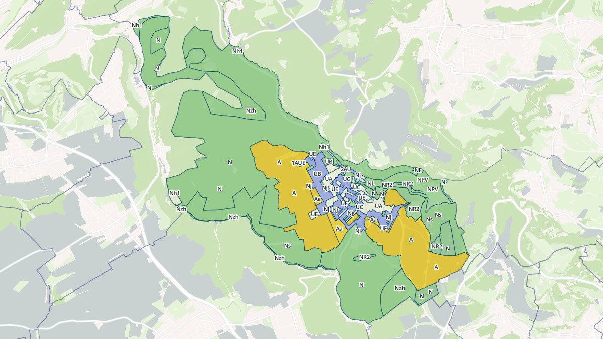 Aperçu cartographique de Hussigny-Godbrange, centré sur la commune