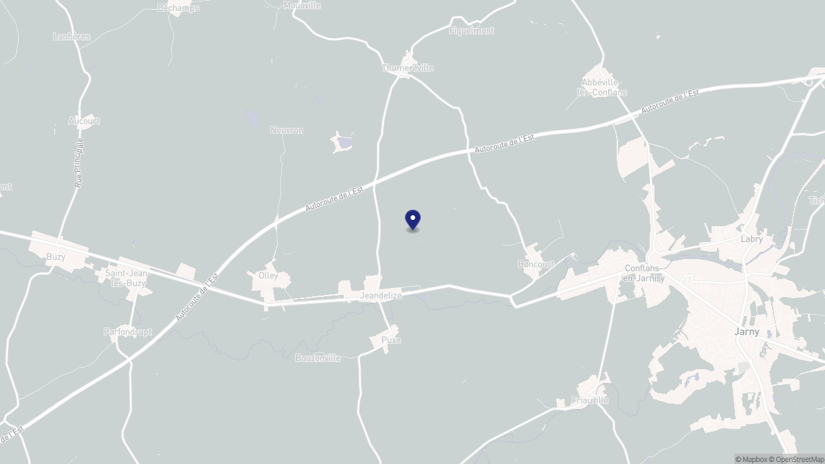 Aperçu cartographique de Jeandelize, centré sur la commune