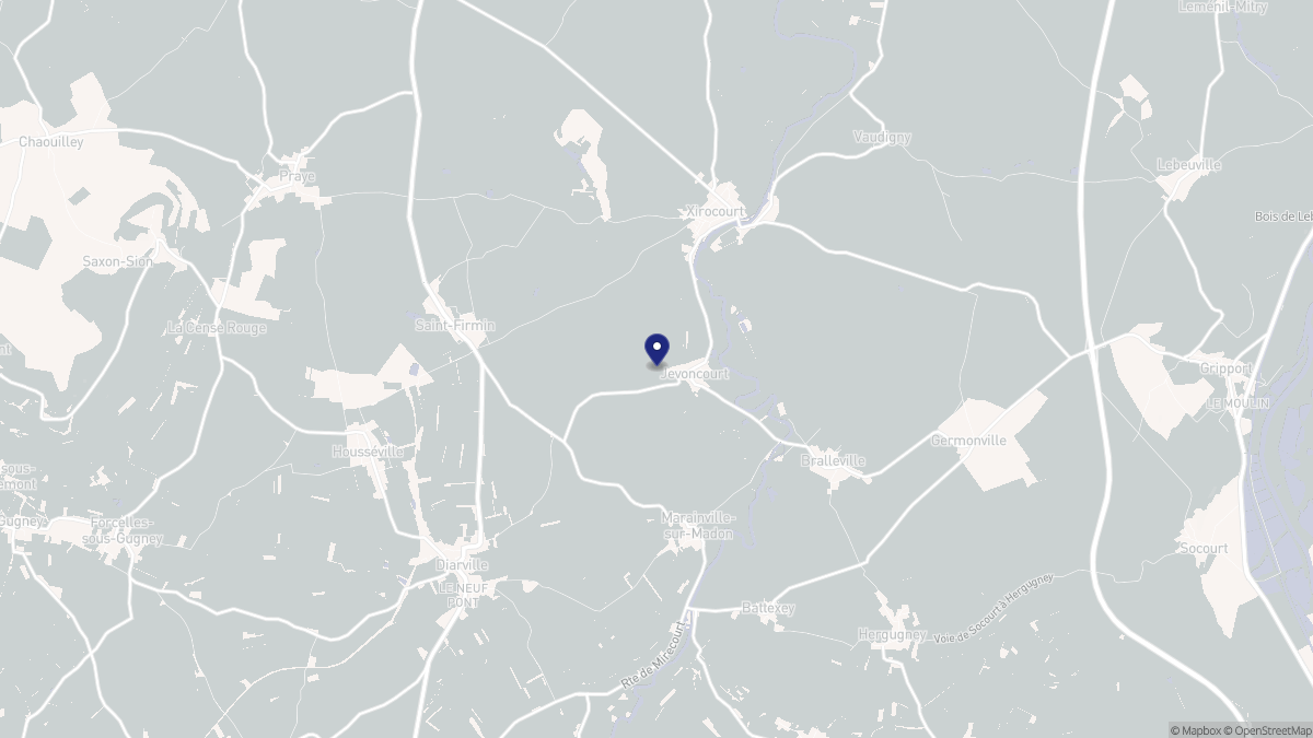 Aperçu cartographique de Jevoncourt, centré sur la commune