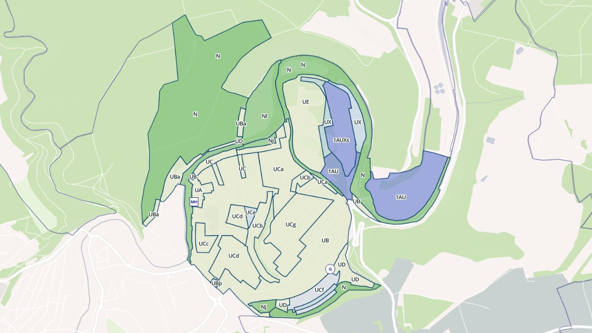 Aperçu cartographique de Jœuf, centré sur la commune