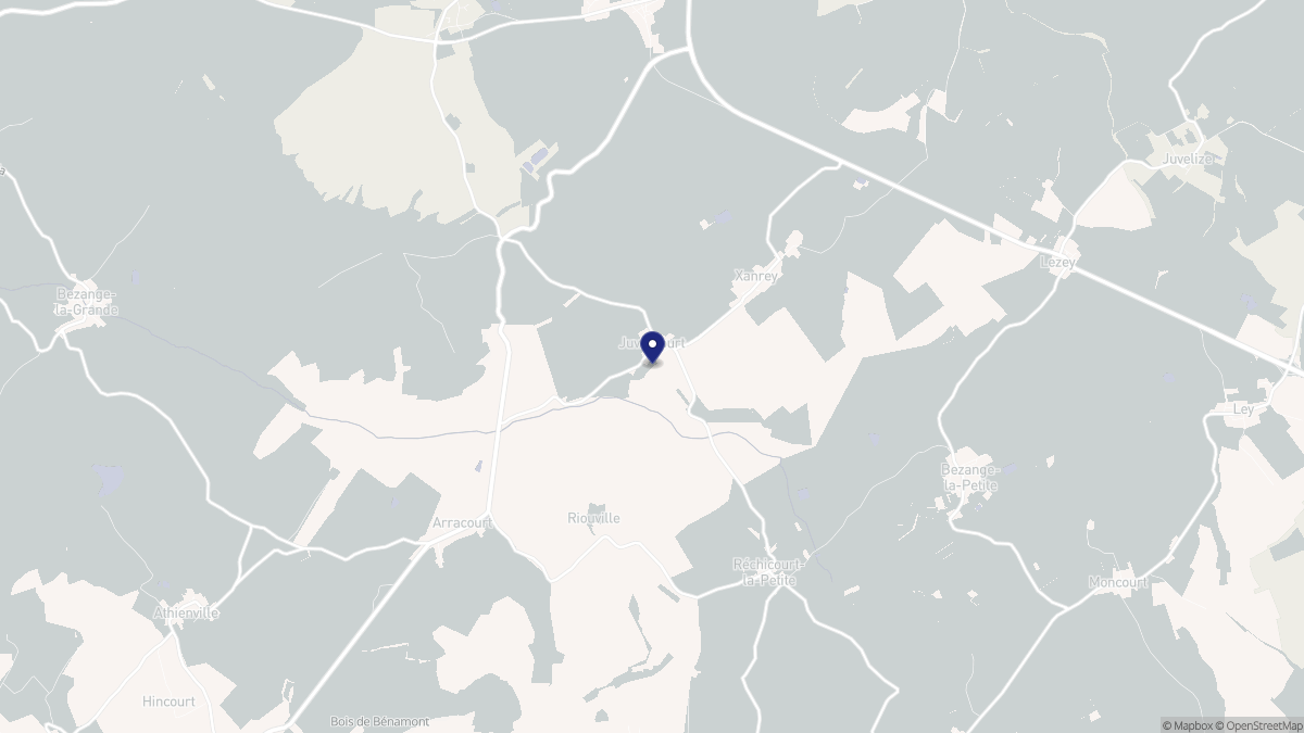 Aperçu cartographique de Juvrecourt, centré sur la commune