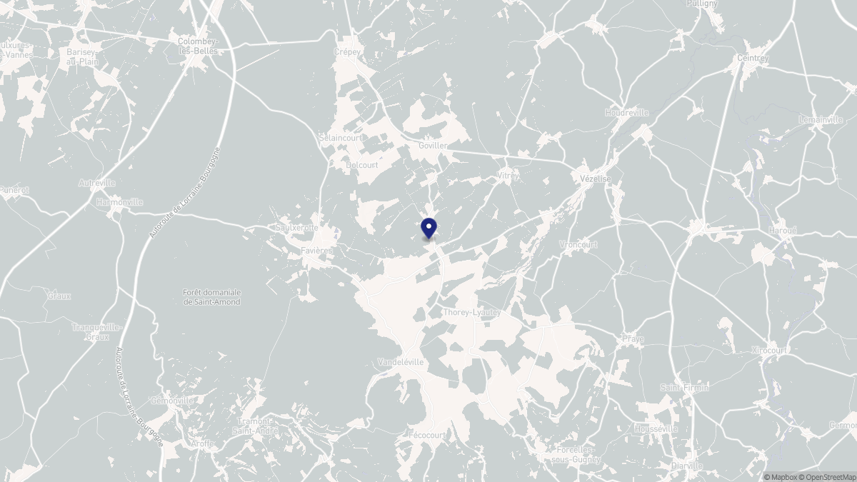 Aperçu cartographique de Lalœuf, centré sur la commune