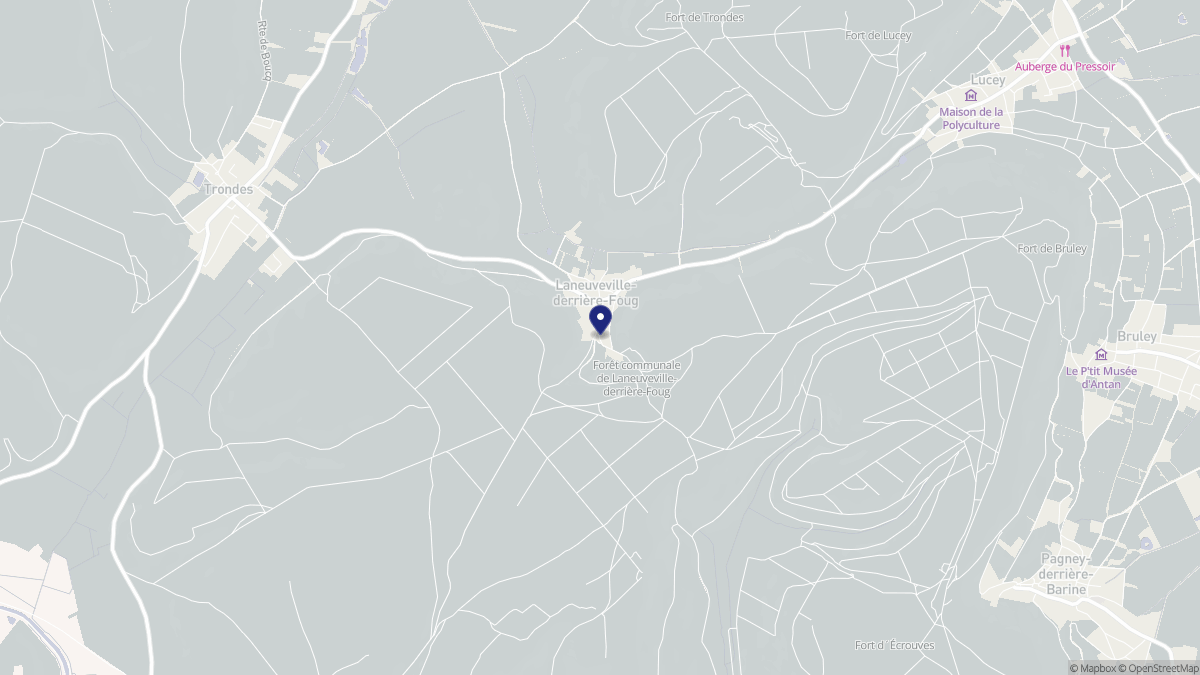 Aperçu cartographique de Laneuveville-derrière-Foug, centré sur la commune