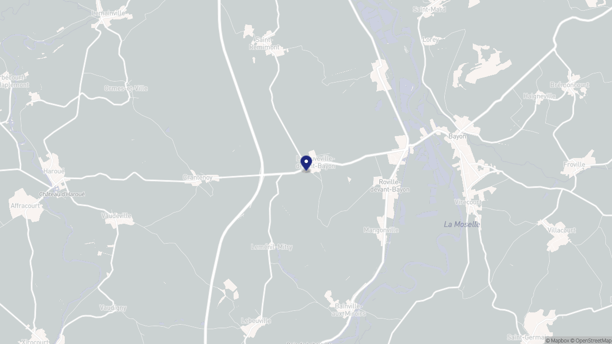 Aperçu cartographique de Laneuveville-devant-Bayon, centré sur la commune