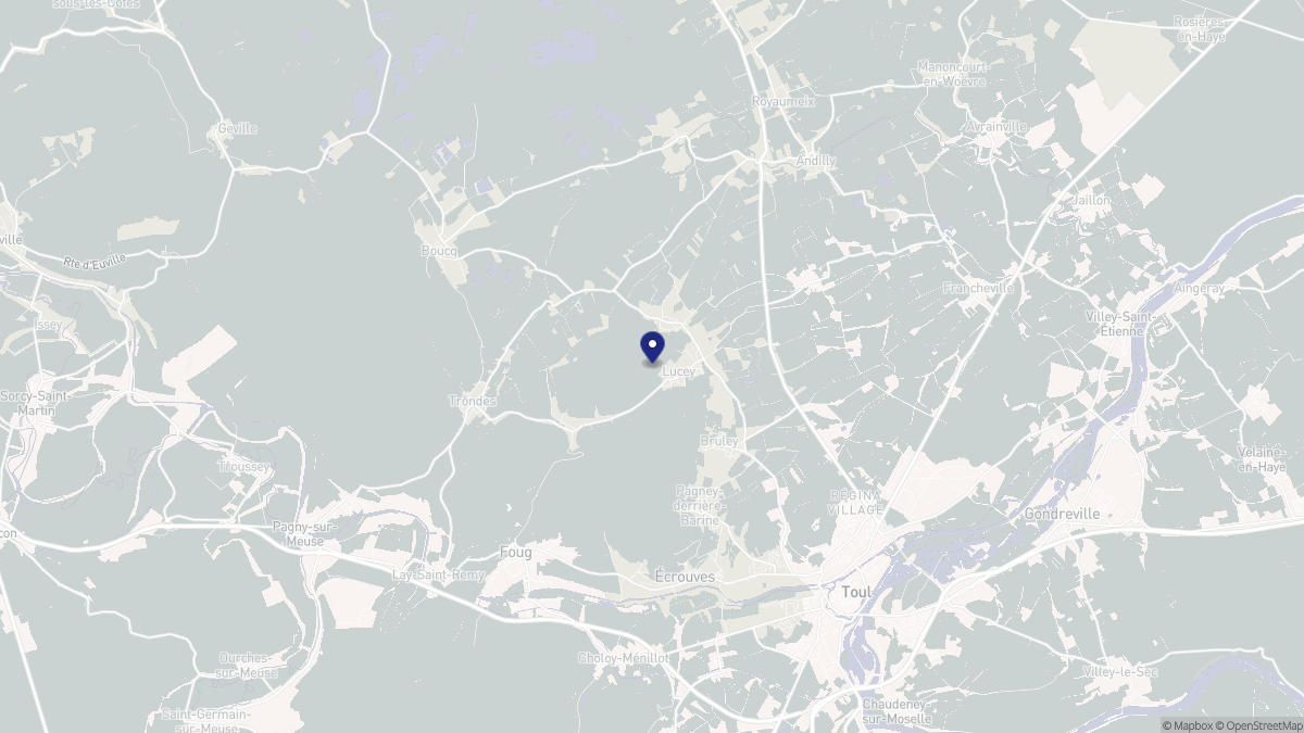 Aperçu cartographique de Lucey, centré sur la commune