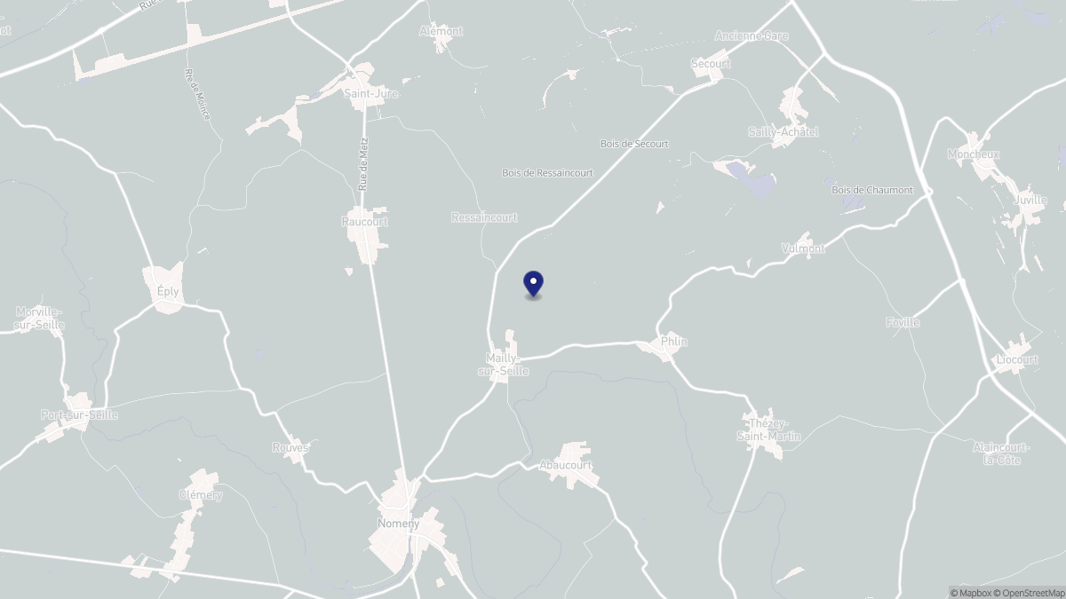 Aperçu cartographique de Mailly-sur-Seille, centré sur la commune