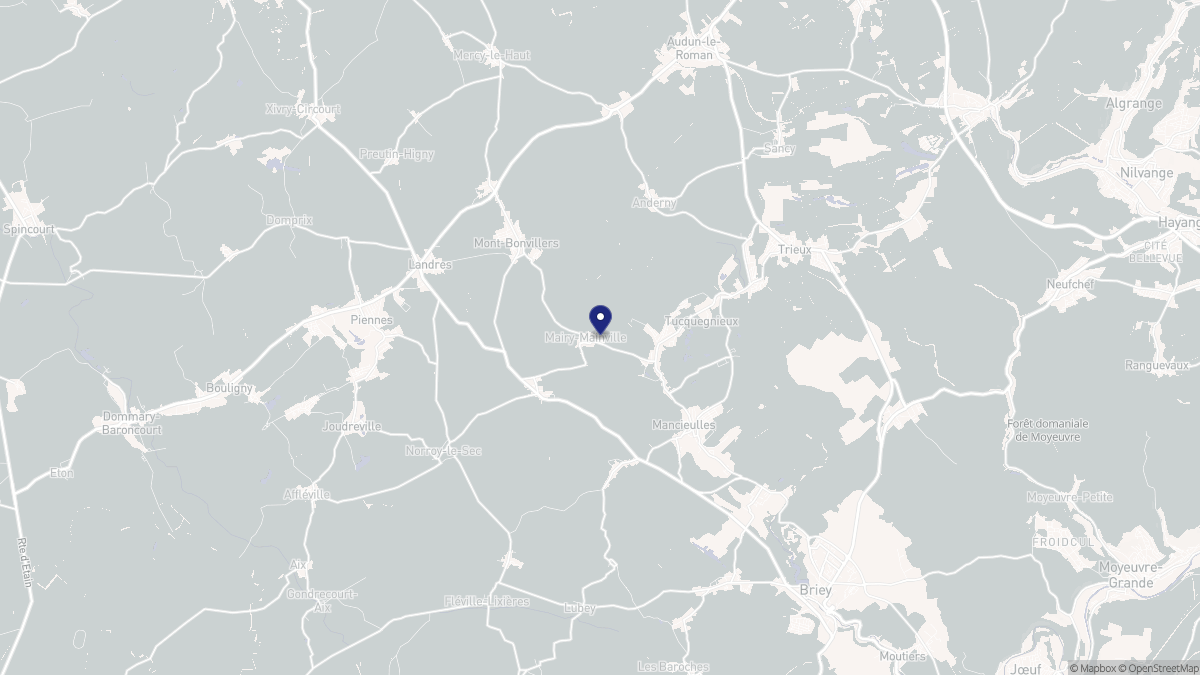 Aperçu cartographique de Mairy-Mainville, centré sur la commune
