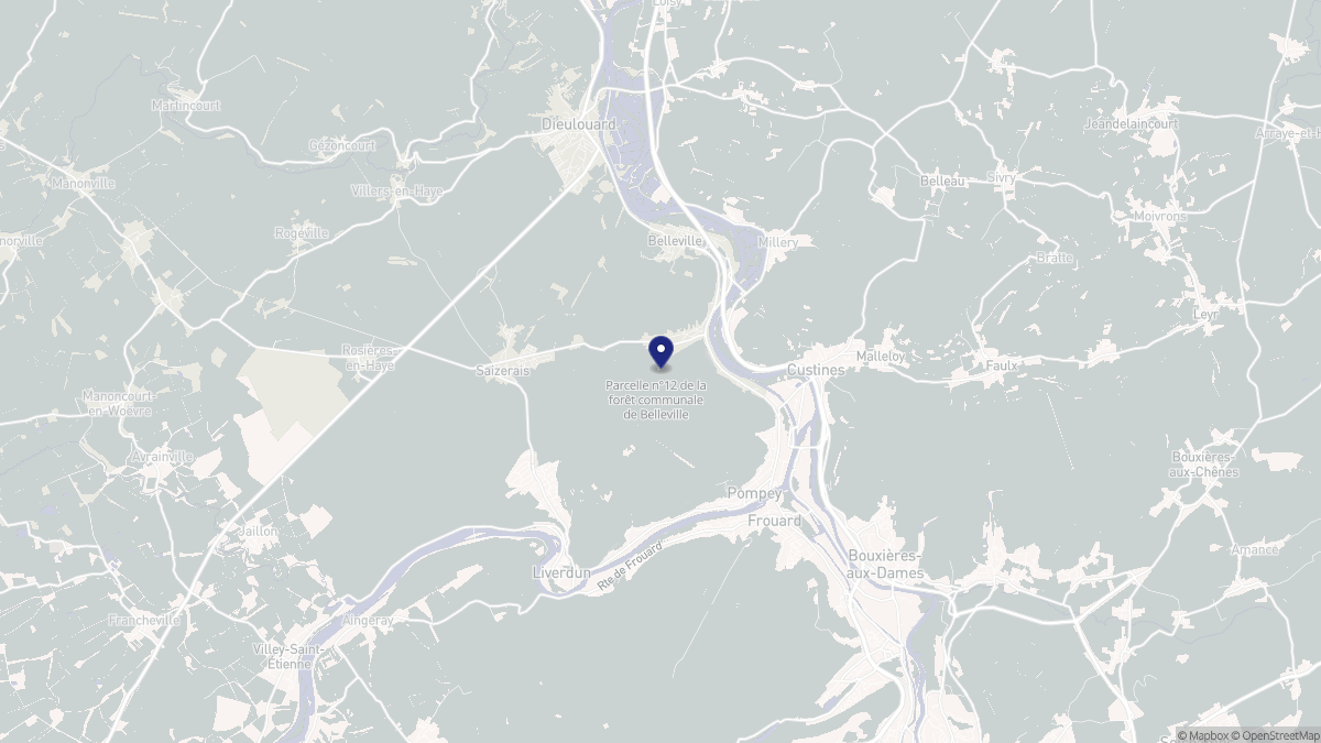 Aperçu cartographique de Marbache, centré sur la commune