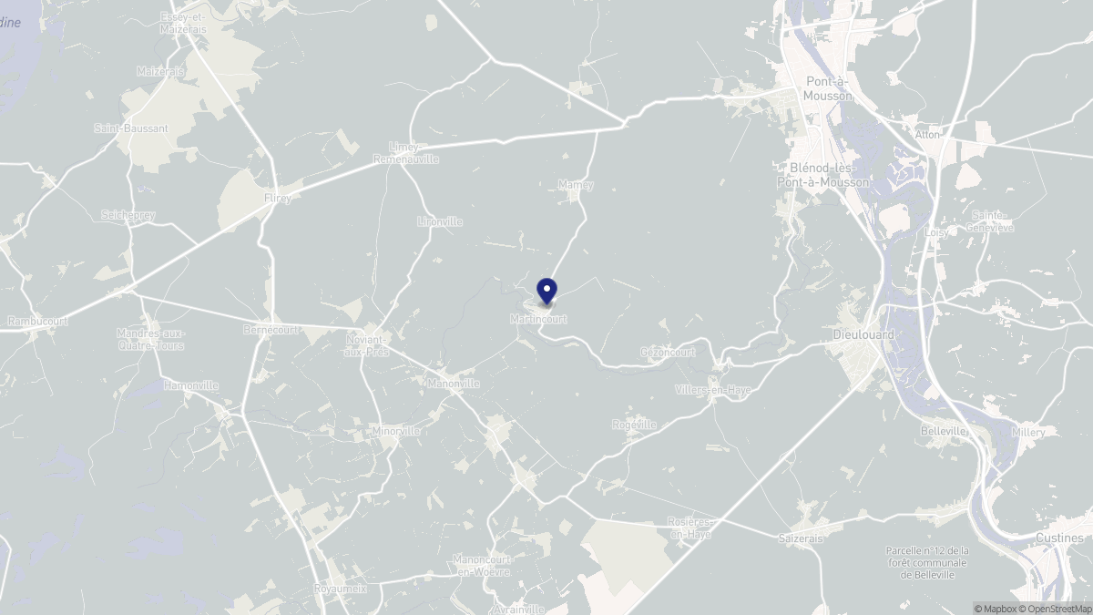 Aperçu cartographique de Martincourt, centré sur la commune