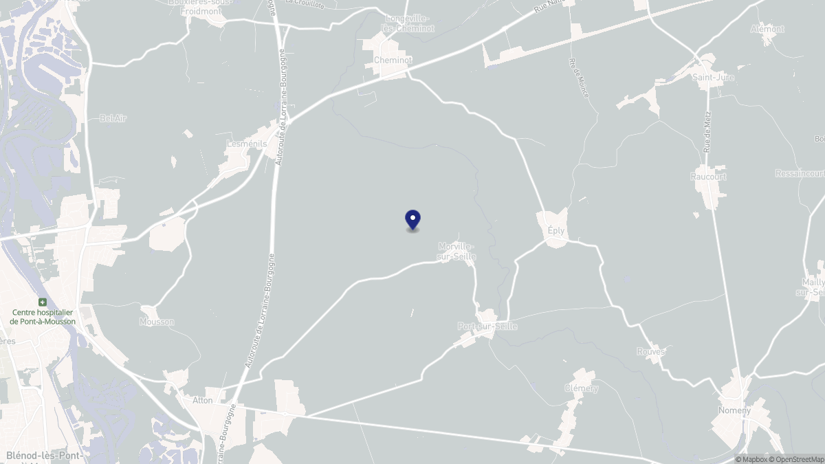 Aperçu cartographique de Morville-sur-Seille, centré sur la commune
