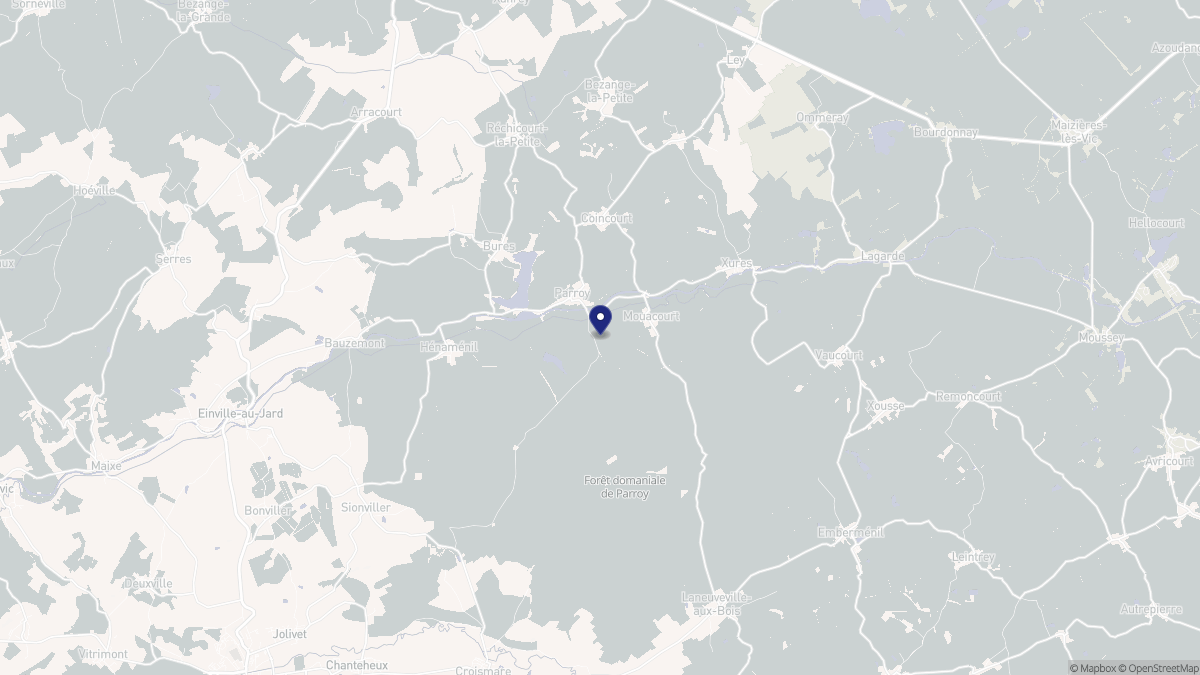 Aperçu cartographique de Parroy, centré sur la commune