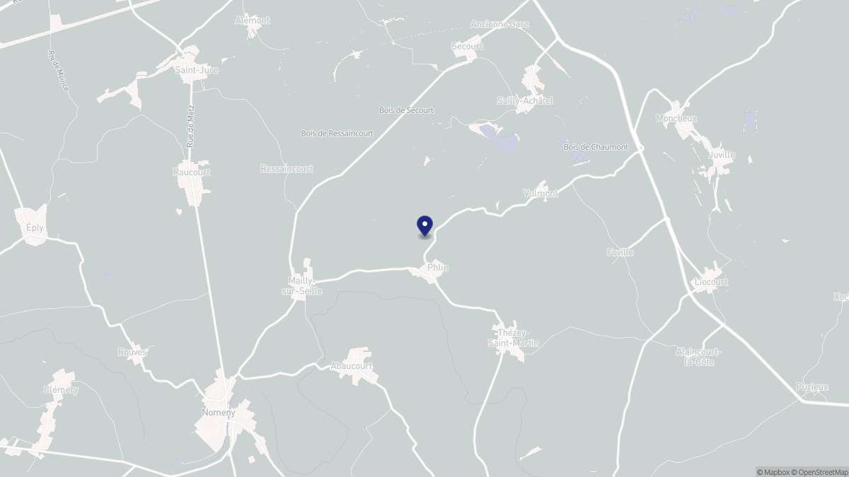 Aperçu cartographique de Phlin, centré sur la commune
