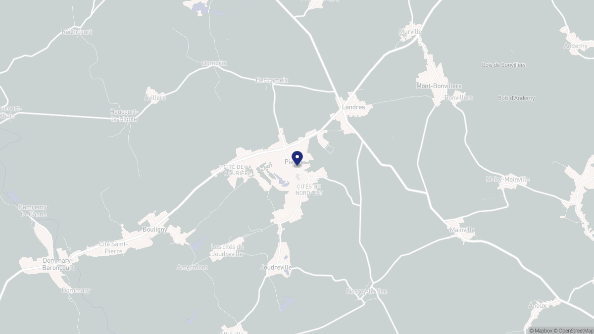 Aperçu cartographique de Piennes, centré sur la commune