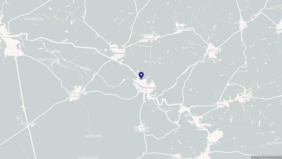Aperçu cartographique de Pierrepont, centré sur la commune