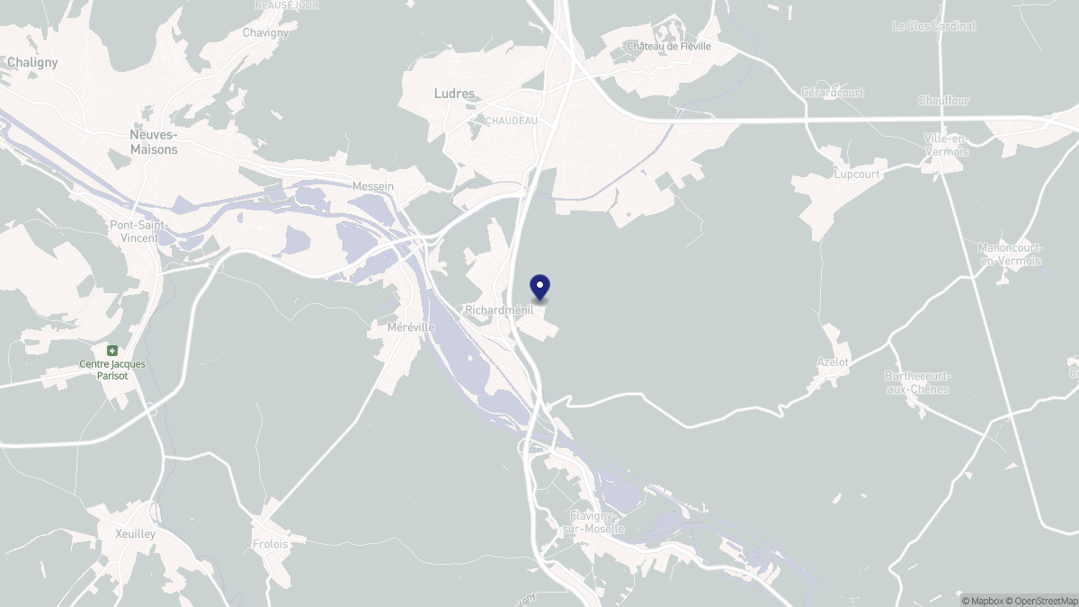 Aperçu cartographique de Richardménil, centré sur la commune