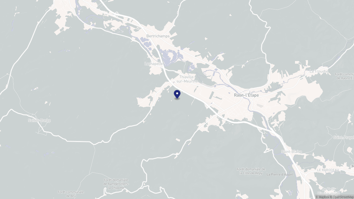 Aperçu cartographique de Thiaville-sur-Meurthe, centré sur la commune