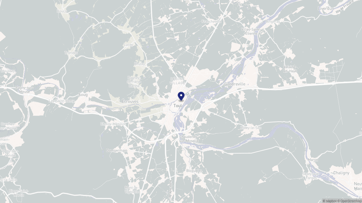 Aperçu cartographique de Toul, centré sur la commune