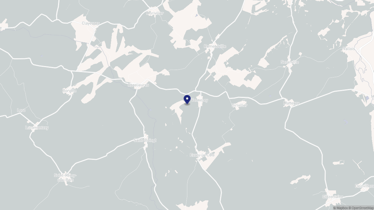Aperçu cartographique de Vennezey, centré sur la commune