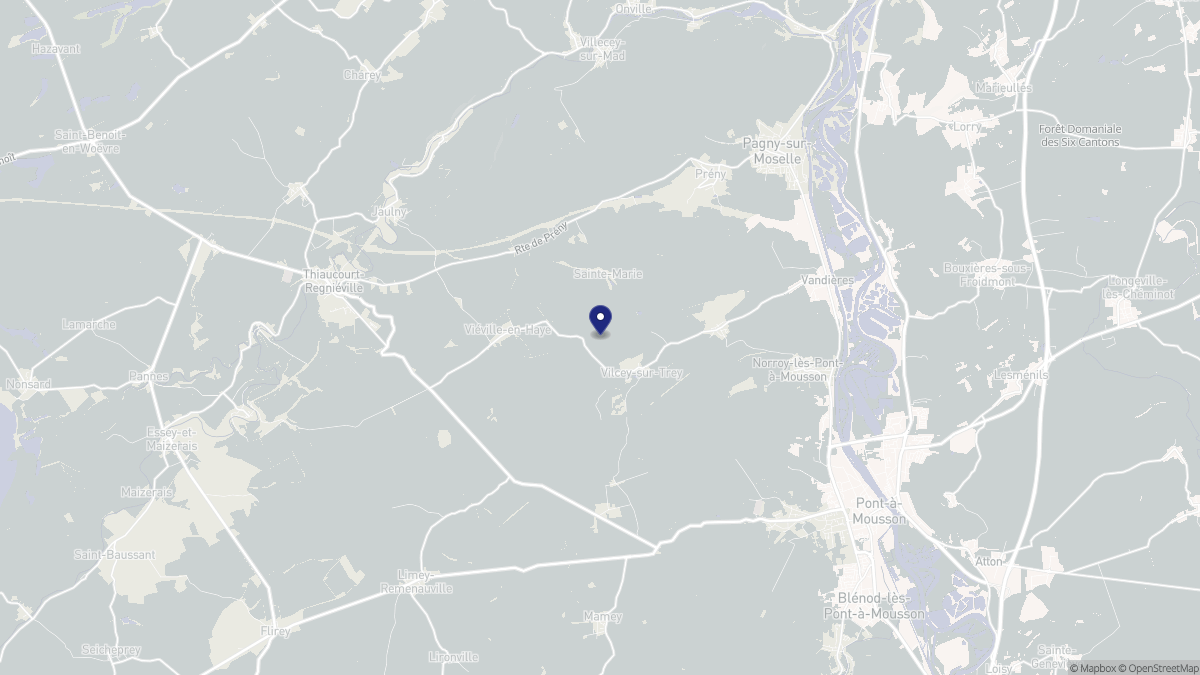 Aperçu cartographique de Vilcey-sur-Trey, centré sur la commune