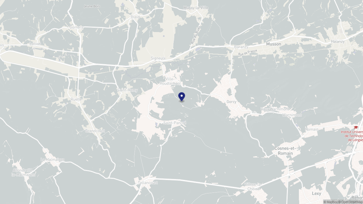 Aperçu cartographique de Ville-Houdlémont, centré sur la commune