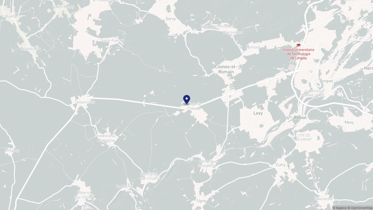 Aperçu cartographique de Villers-la-Chèvre, centré sur la commune