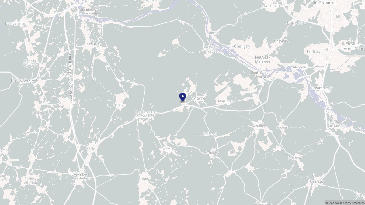 Aperçu cartographique de Viterne, centré sur la commune