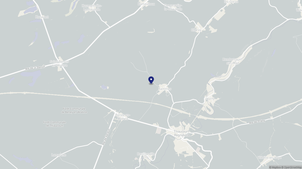 Aperçu cartographique de Xammes, centré sur la commune