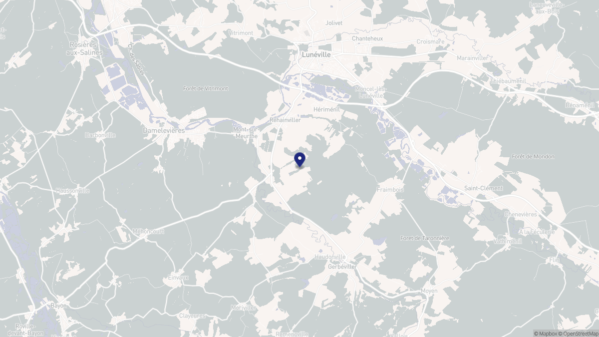 Aperçu cartographique de Xermaménil, centré sur la commune