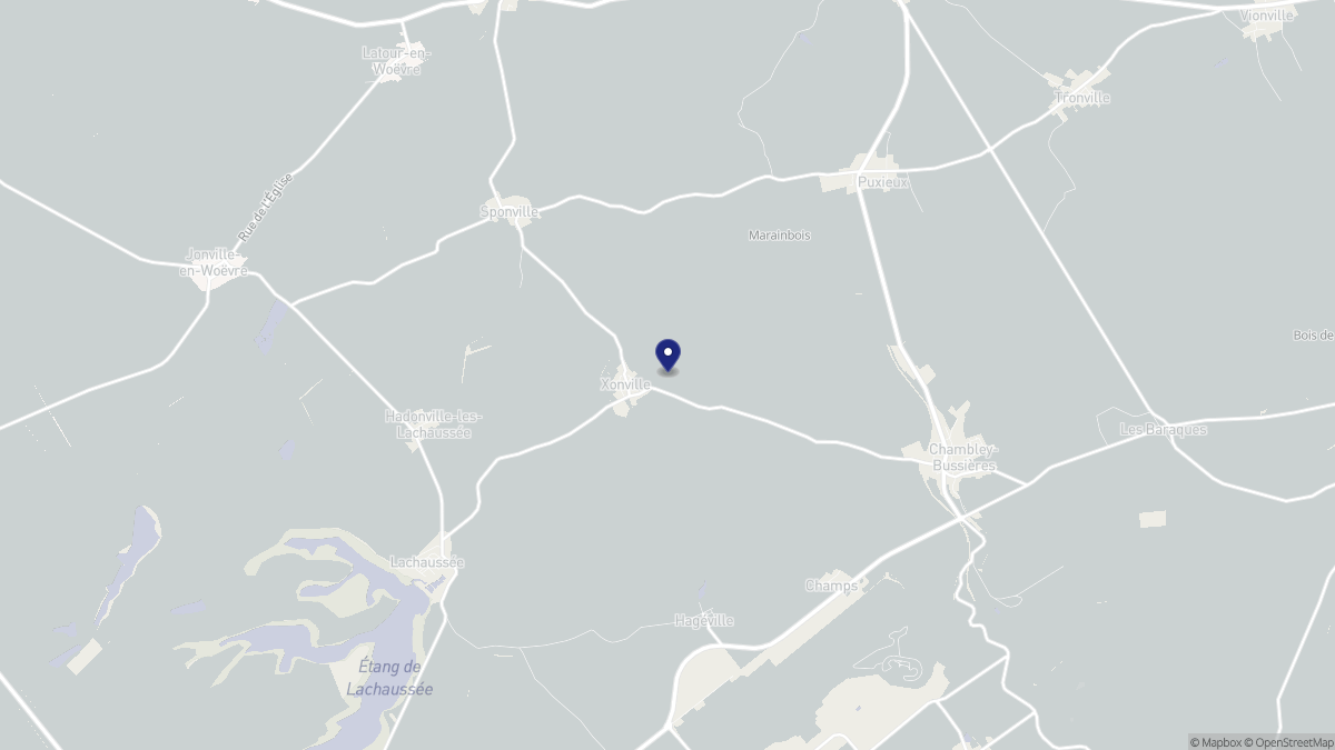 Aperçu cartographique de Xonville, centré sur la commune