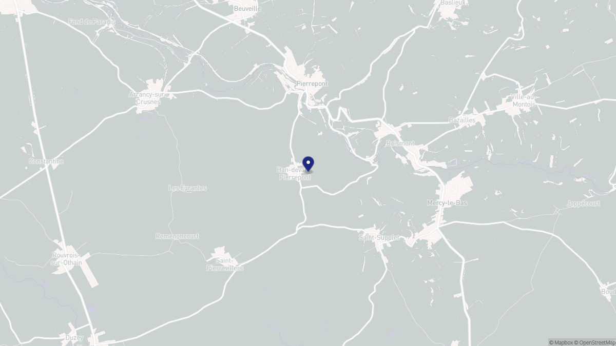 Aperçu cartographique de Han-devant-Pierrepont, centré sur la commune