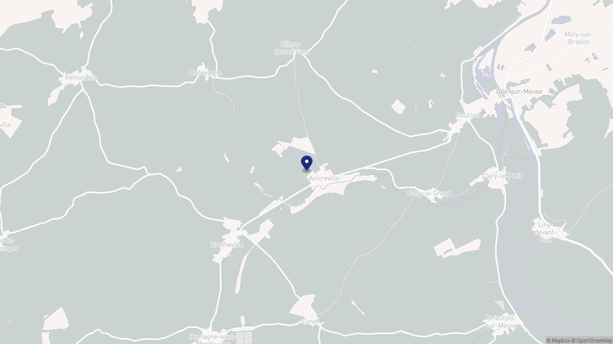 Aperçu cartographique de Aincreville, centré sur la commune
