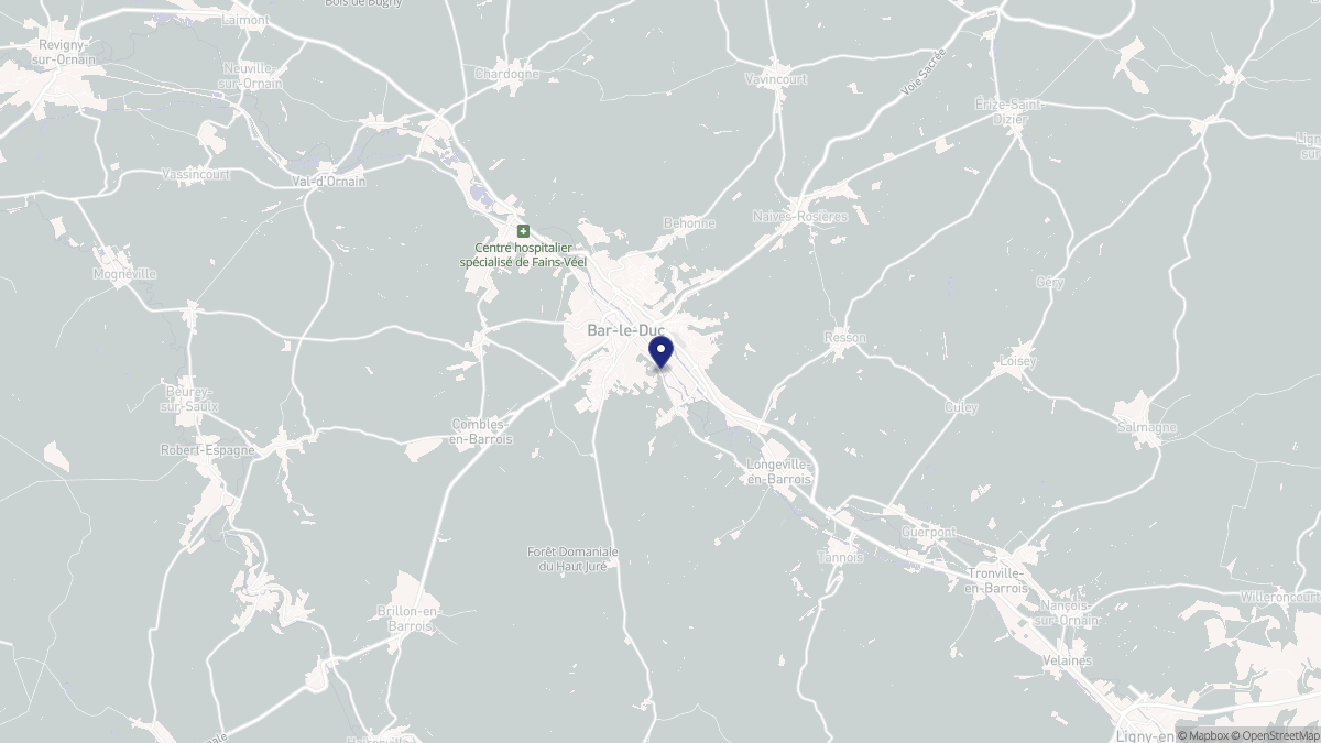 Aperçu cartographique de Bar-le-Duc, centré sur la commune