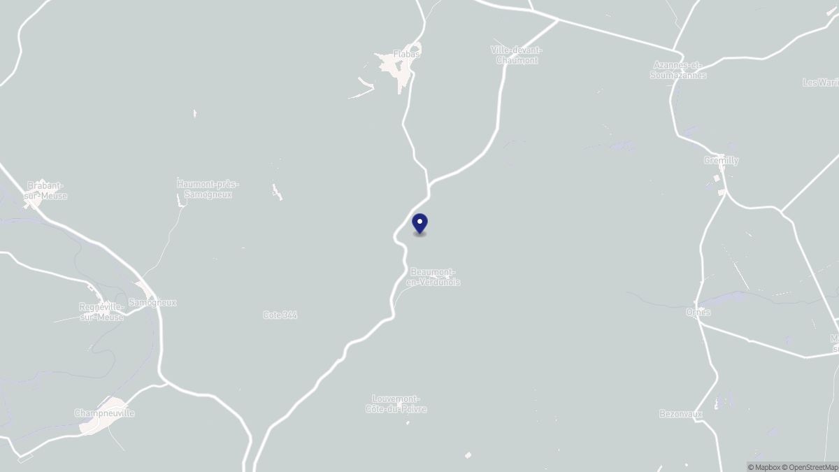 Aperçu cartographique de Beaumont-en-Verdunois, centré sur la commune