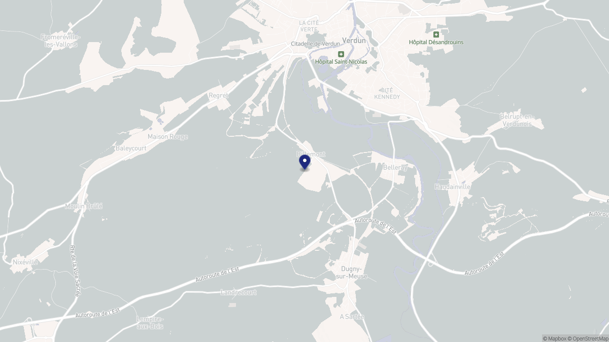 Aperçu cartographique de Belleray, centré sur la commune